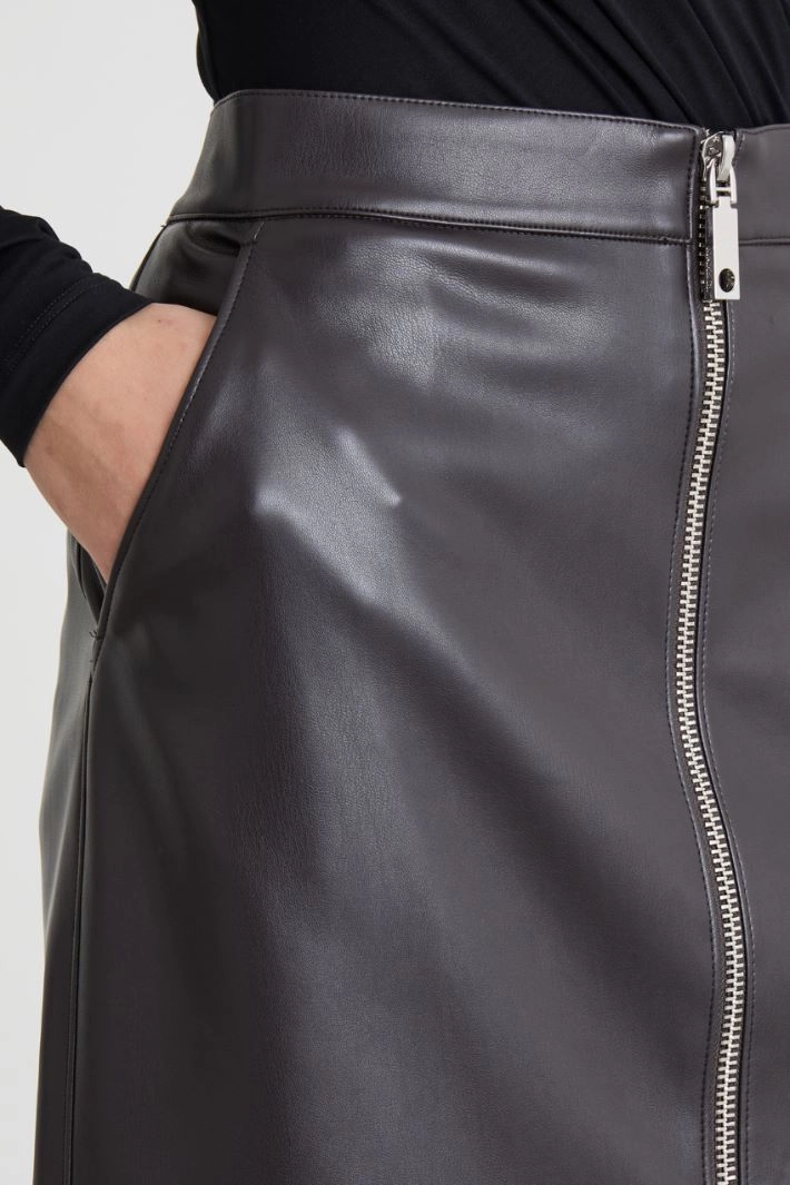 Straight skirt with zip - BROWN
