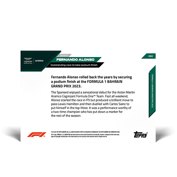 Topps UK - Outstanding race to take podium finish - F1 TOPPS NOW® Card #002