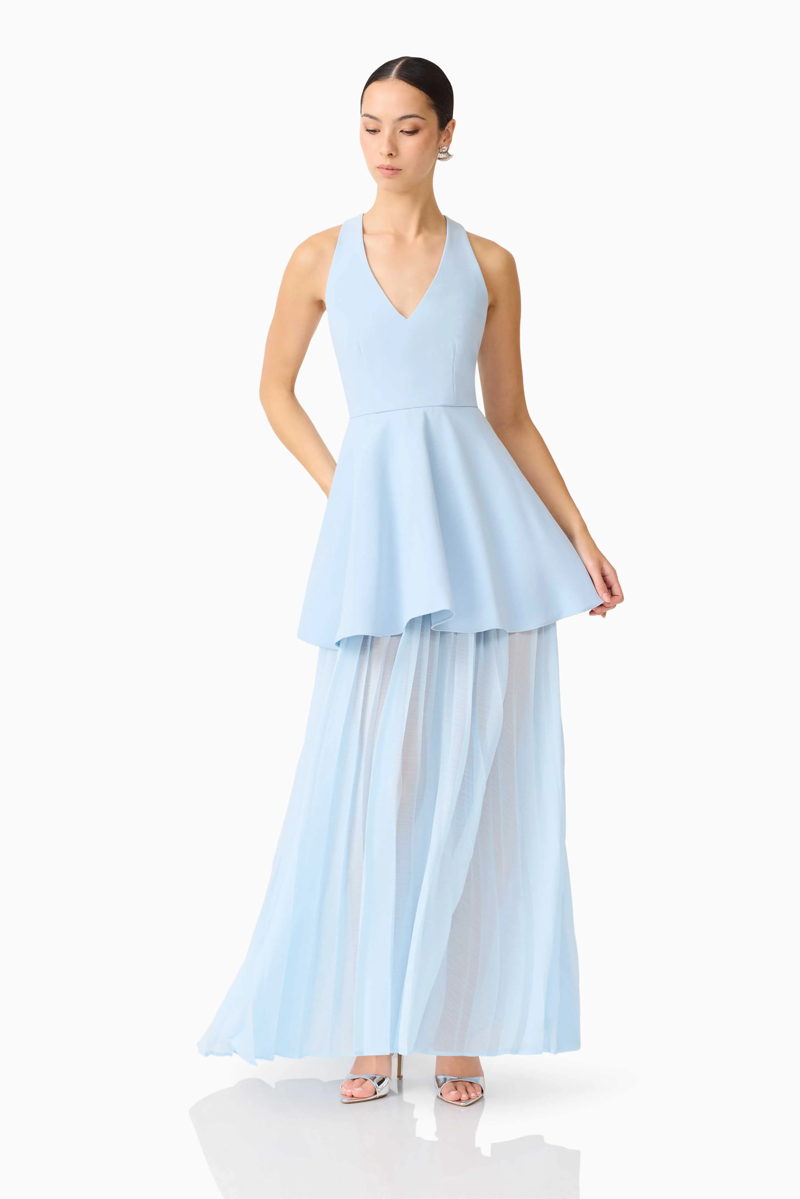 Anaya V-Neck Maxi Dress in Blue