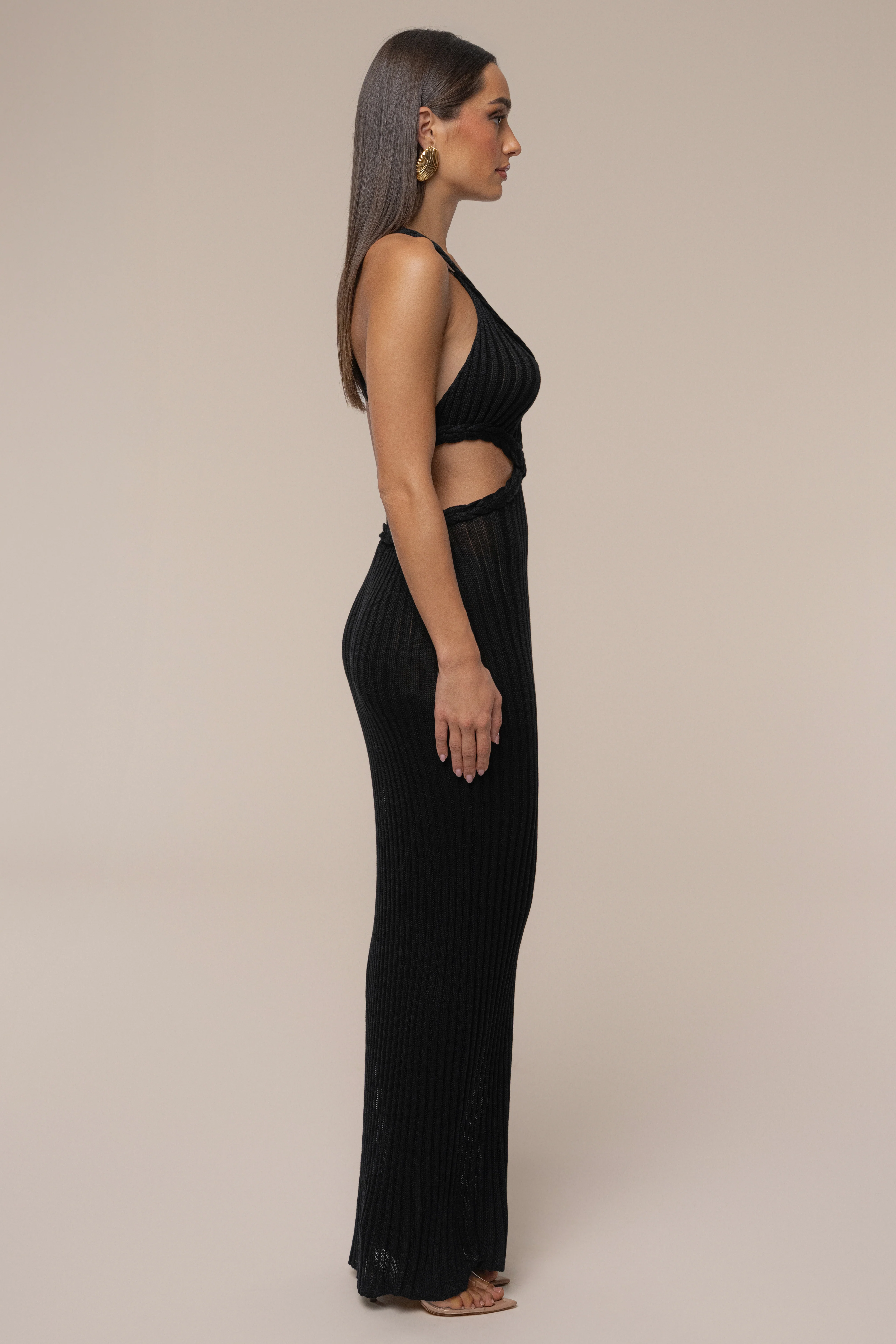 Black Drift And Dream Braided Maxi Dress