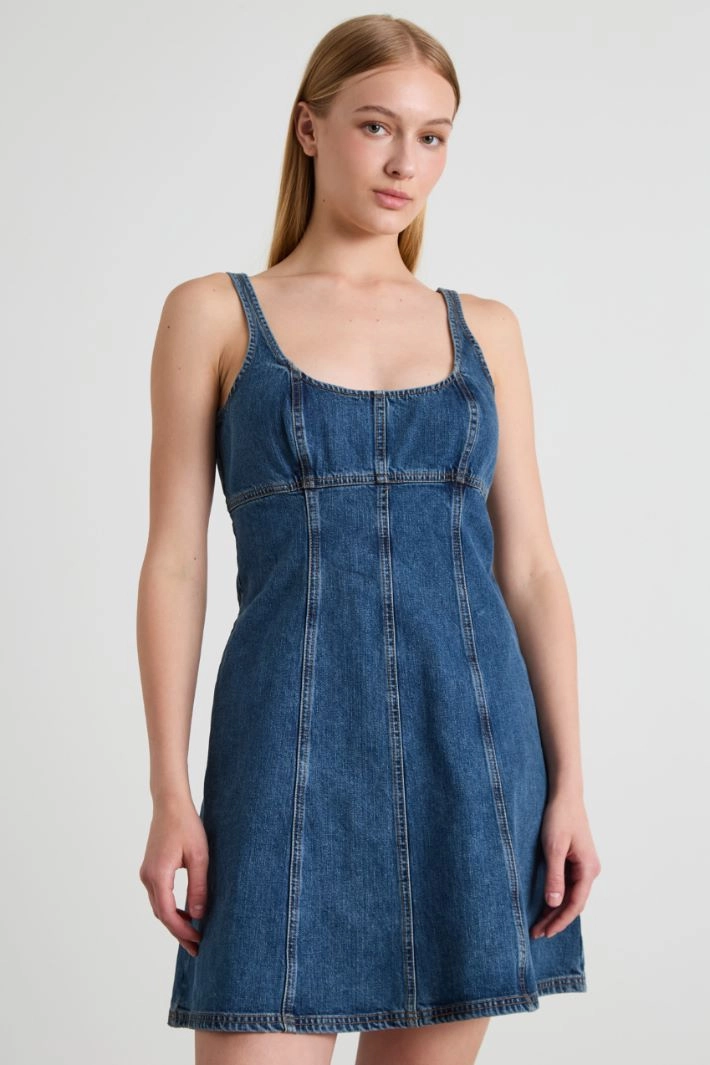 Denim mini dress - BLUE