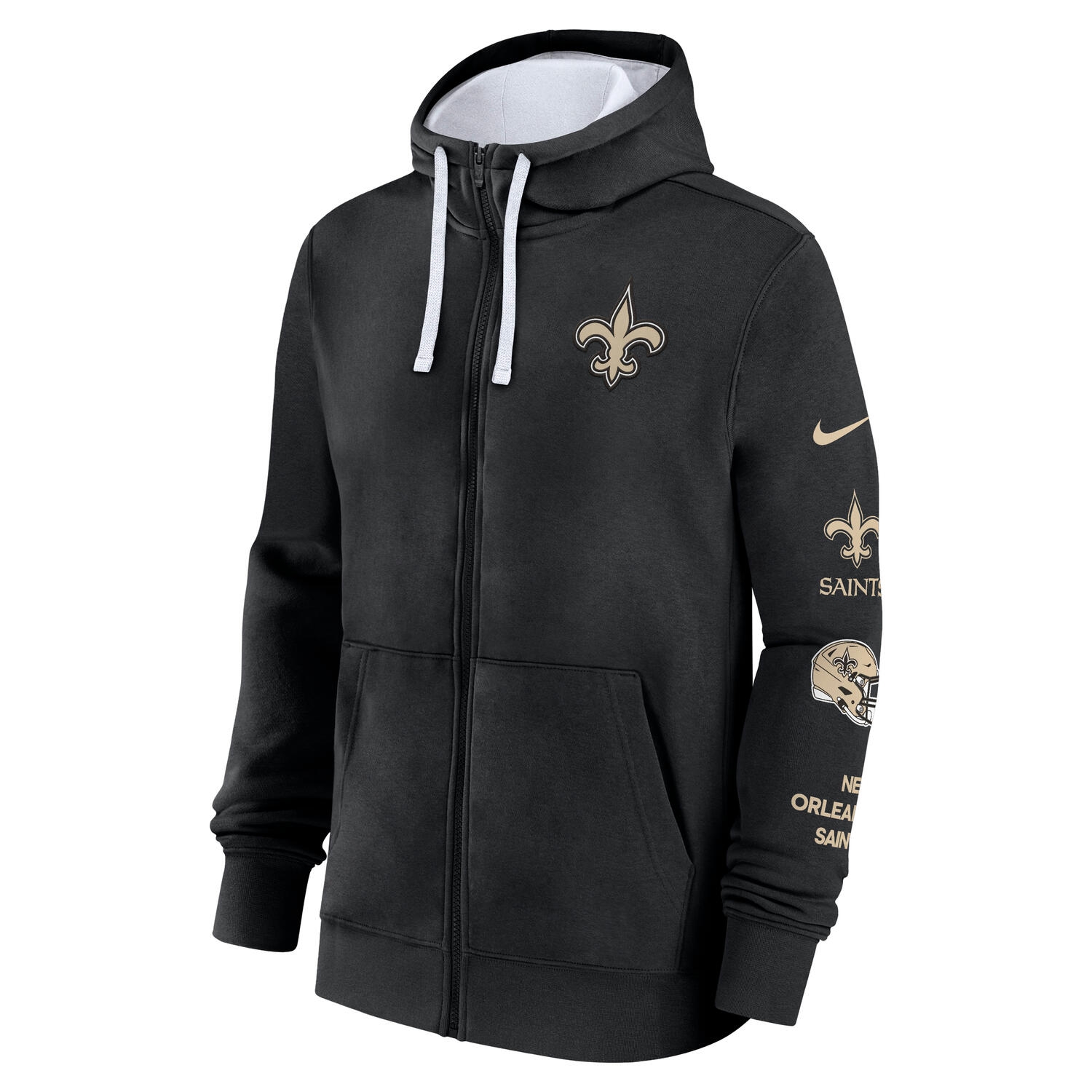 New Orleans Saints Full-Zip Nike Club Fleece Hoodie Black