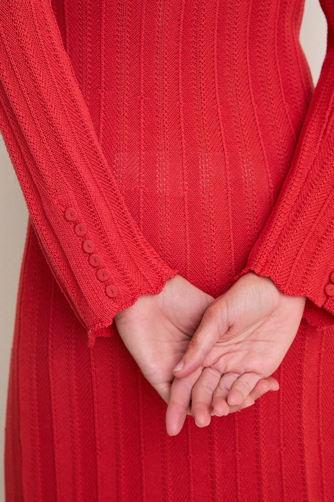 Red Knit Solange Dress