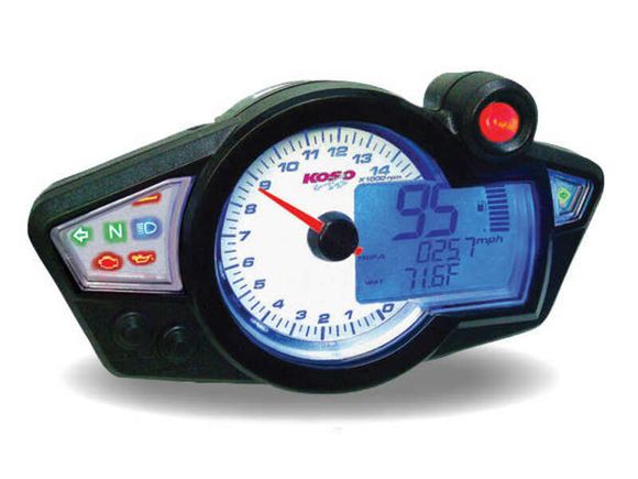 Koso RX1N Digital Multifunction Gauge GP Style White Face UniversalRef: KOS00013A / 1056048