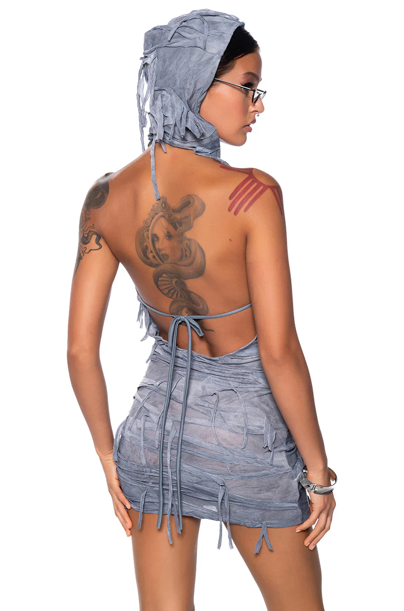 Wreckless Lover Hooded Mini Dress