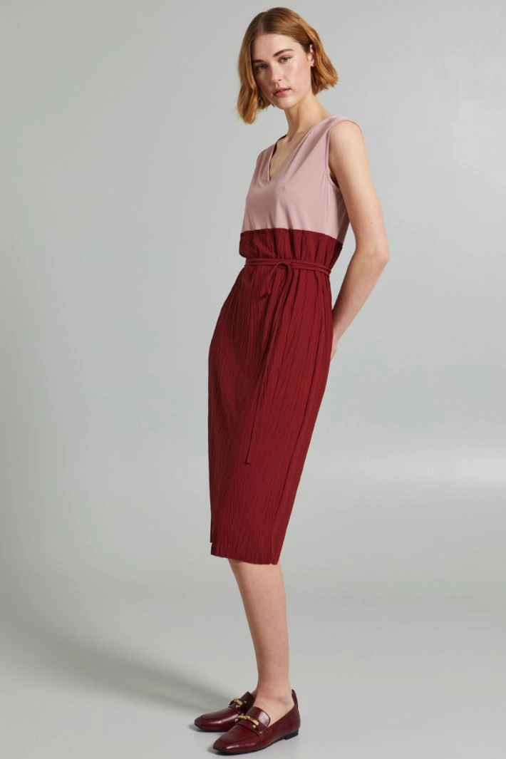 Belted sheath dress - BORDEAUX ANTIQUE PINK