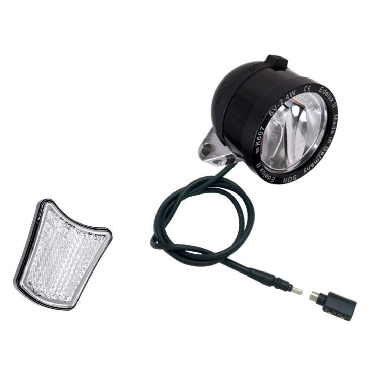 SON Edelux II LED Front Light with Coax Plug and SON-Coax-Adapter - black anodized