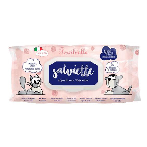 Ferribiella Wet Wipes Rose Water - 40 Wipes