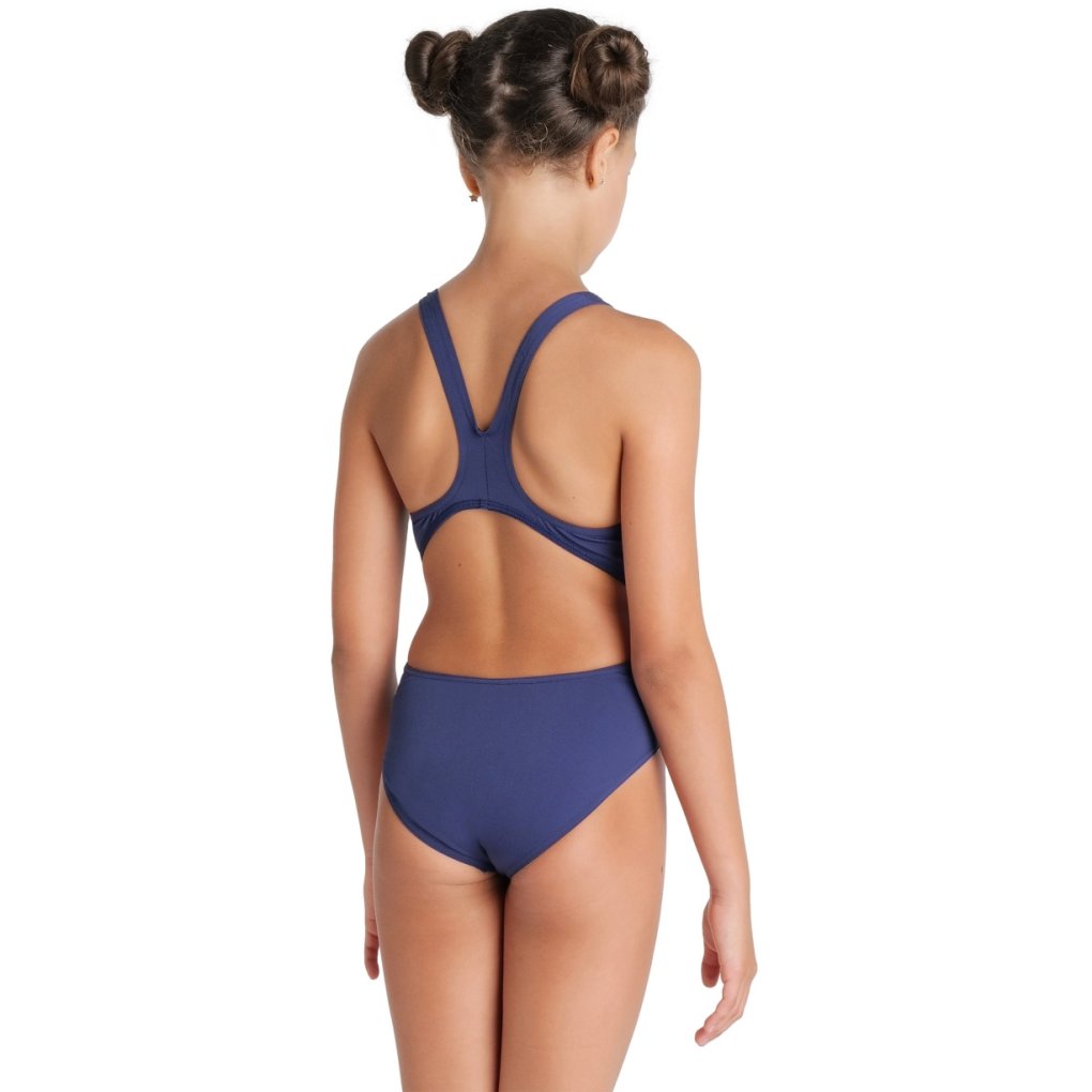 arena Performance Solid Team Swim Tech Swimsuit Girls - Navy-White