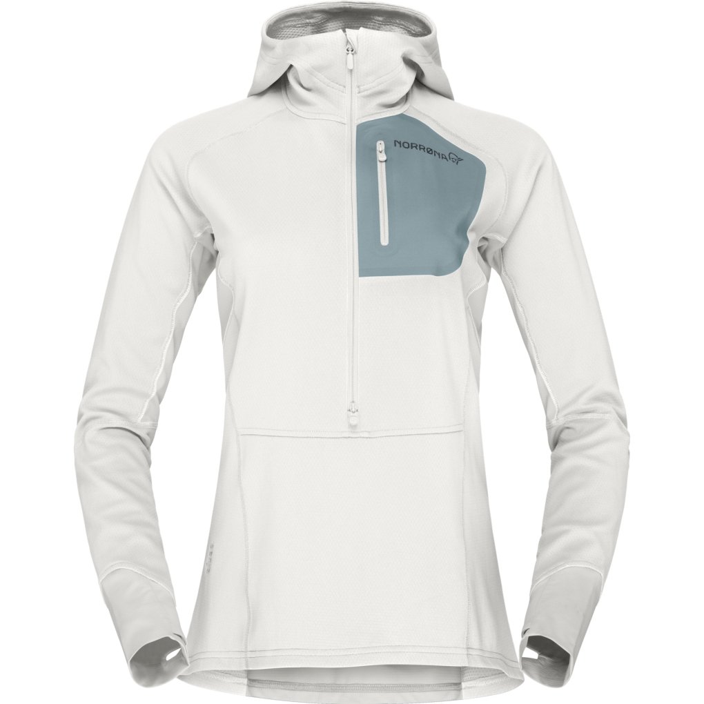 Norrona senja warm1 Hood Midlayer Women - Snow White/Trooper