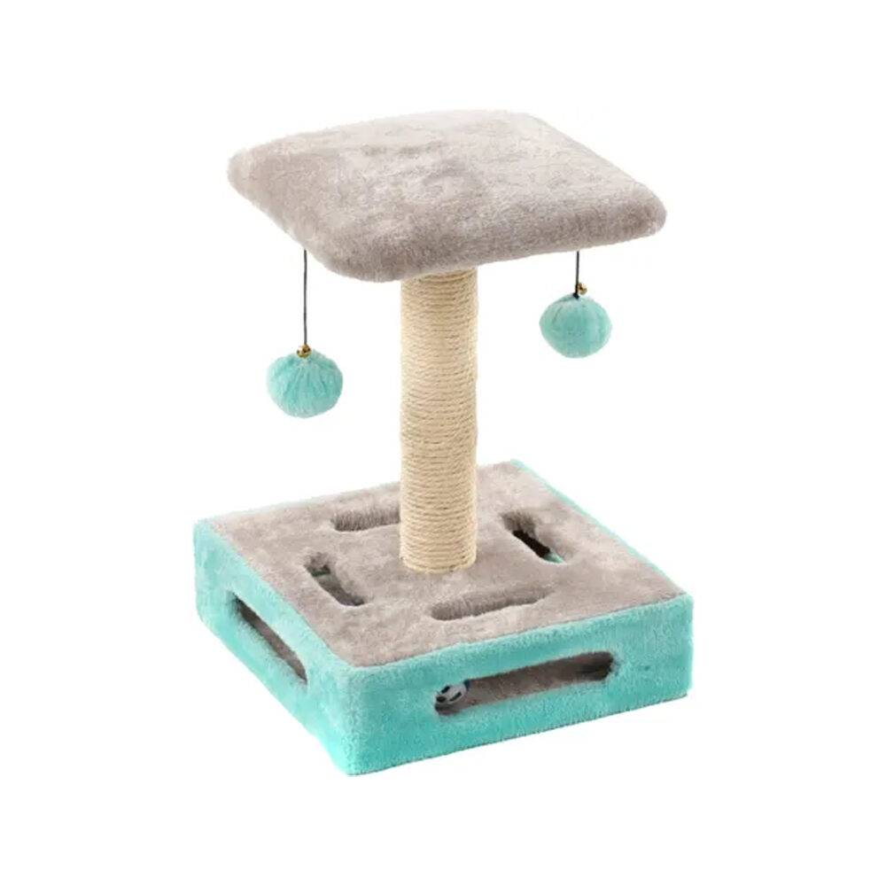 Flamingo Scratch Post Cya 1 - Turquoise/Grey - 28 x 28 x 39 cm
