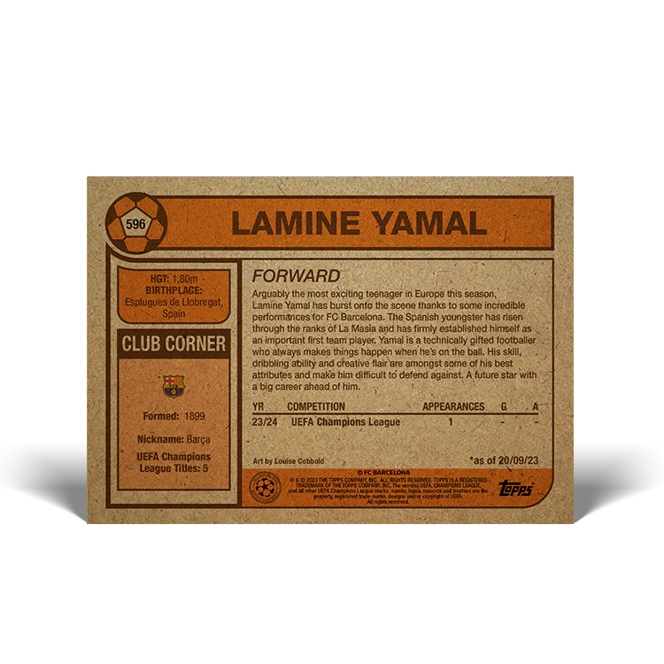 Topps UK - UCC Living Set Card #596 - Lamine Yamal