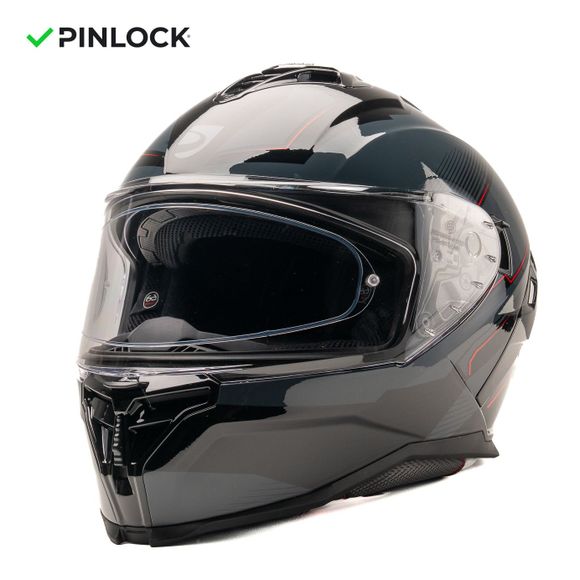 DXR HYPERION TECH Full-Face Helmet - Gray / RedRef: DX0726