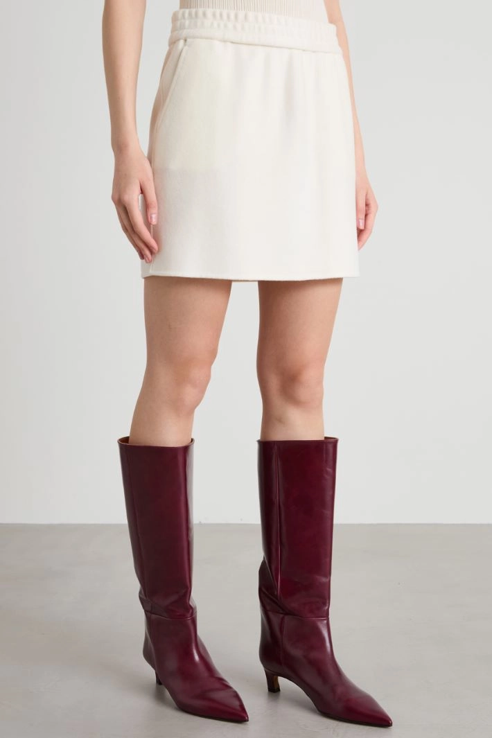 Jersey mini skirt - CREAM