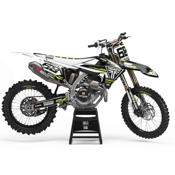 Kit déco RiderUnik FACT - Blanc / NoirTRIUMPH 250 TF 250-X - 2024 - 2026Ref : RU2639 / TRI-FACT-1