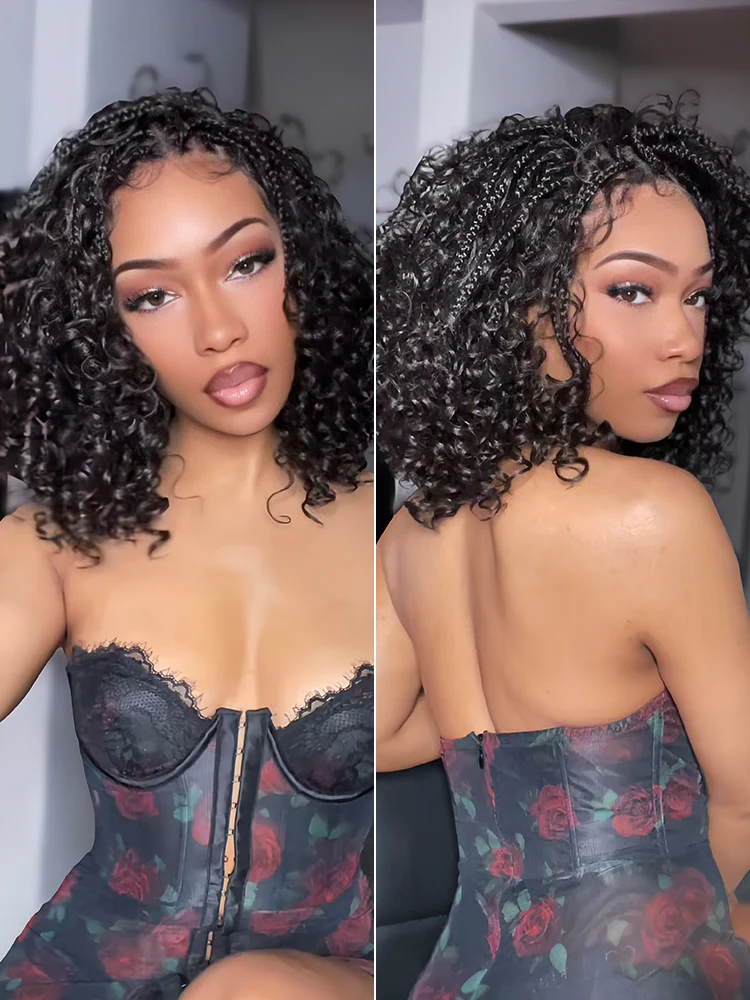 Ophirawig Veralux? 13x6 HD Pre-Cut Lace Wig Glueless Wear & Go 12�� Boho Braids Water Wave Wig �C Premium Fiber, Beginner Friendly