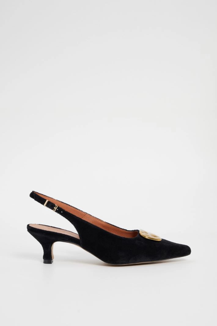 Velvet slingbacks - BLACK