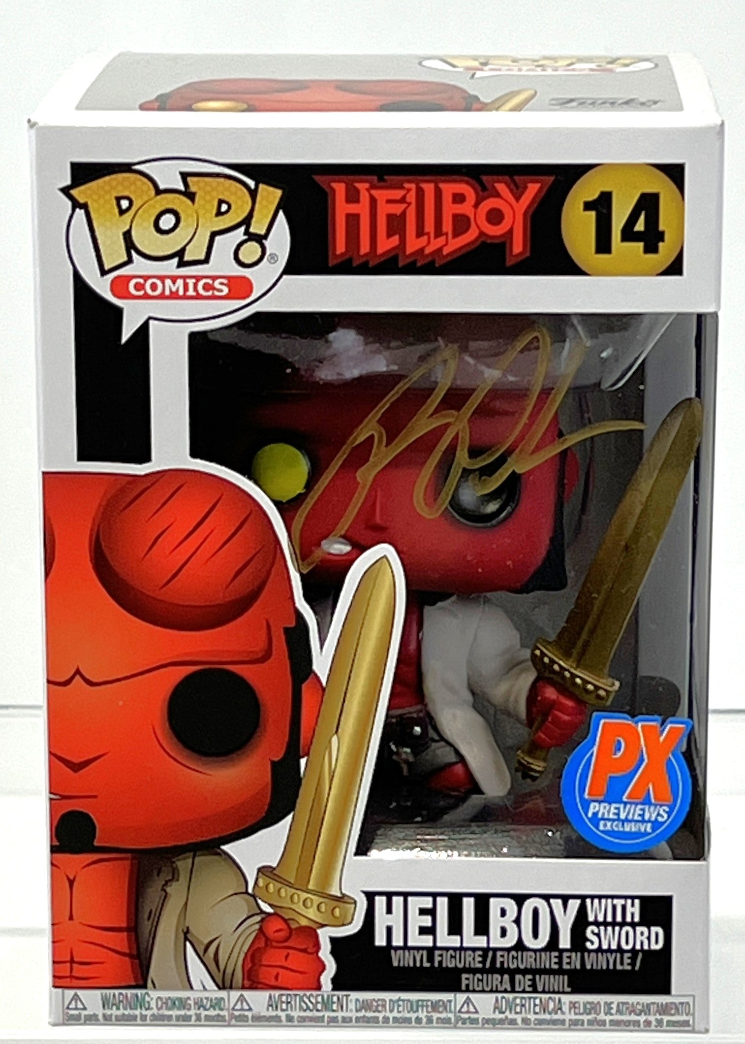 Ron Perlman Autographed Hellboy with Sword Funko Pop #14 Exclusive JSA
