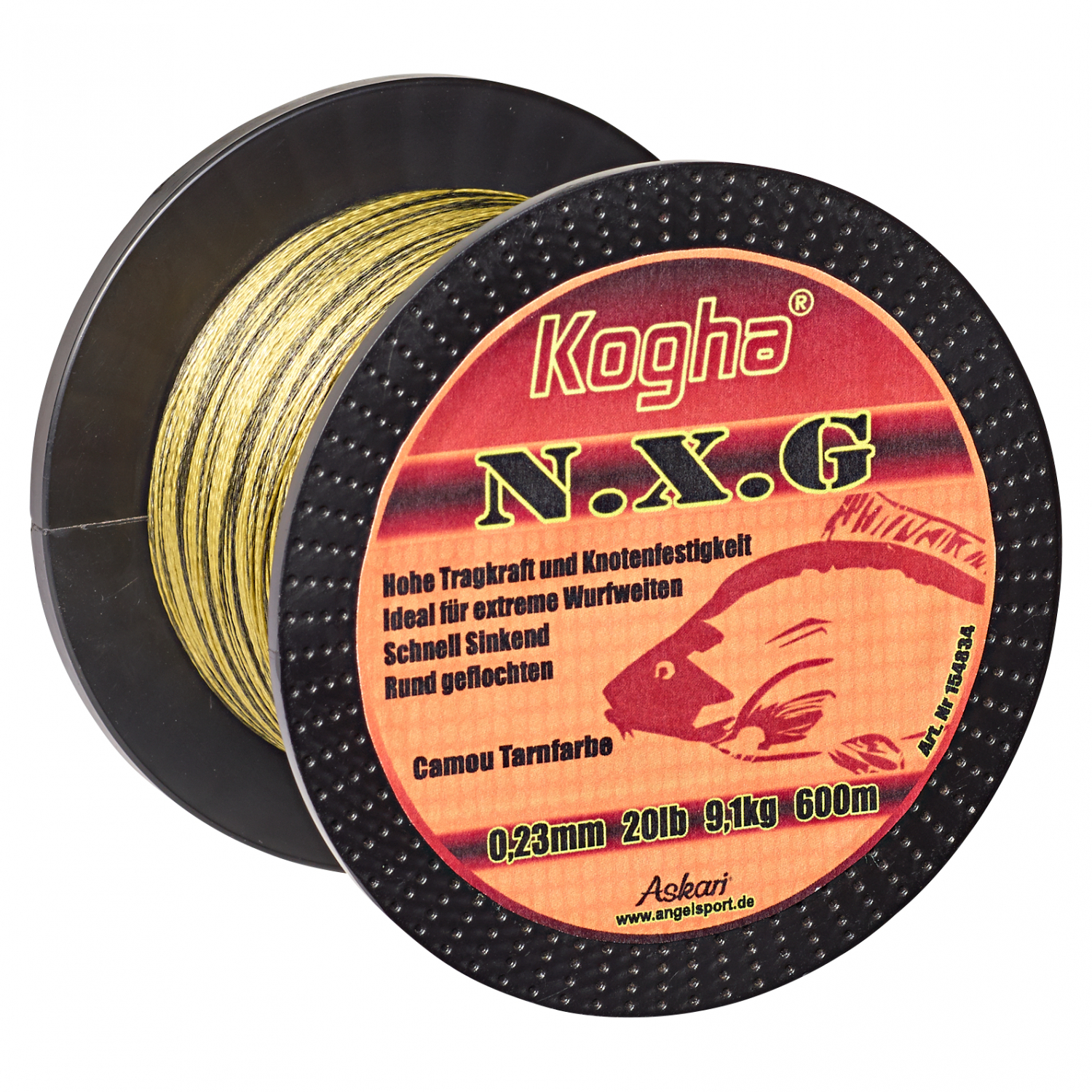 Kogha Carp Fishing Line Carp Link N.X.G Braided (camou green, 600 m)