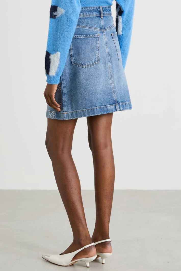 A-line mini skirt - LIGHT BLUE