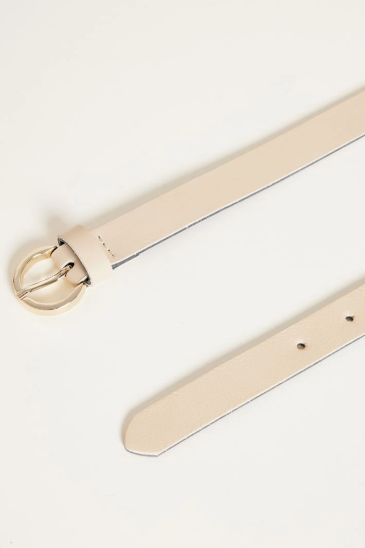 Leather belt - BEIGE