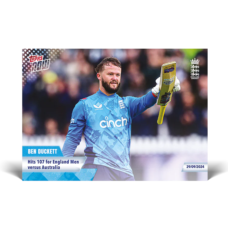 Ben Duckett - Hits 107 for England Men versus Australia - 23/24 ECB TOPPS NOW® Card 29