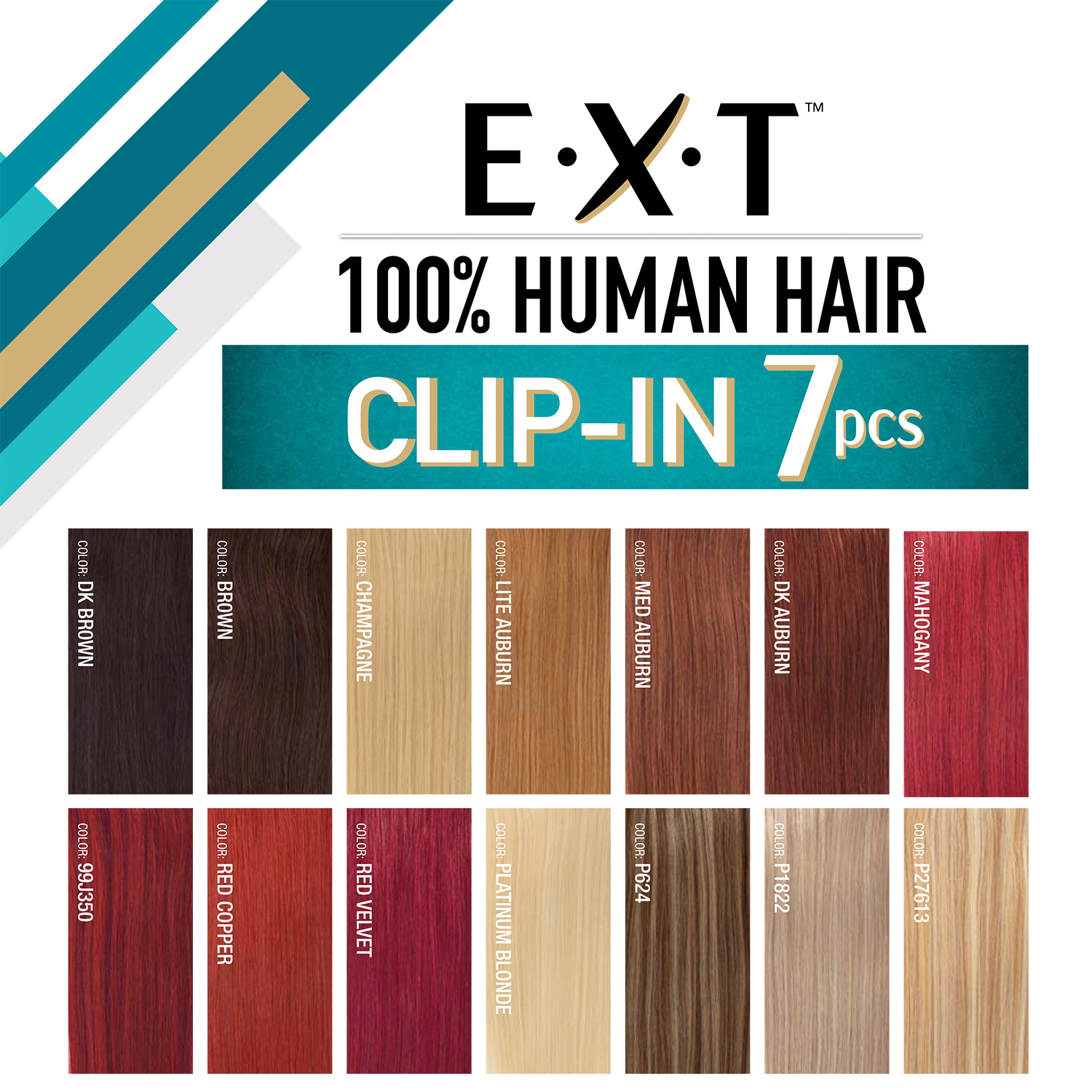 Milky Way Human Hair EXT Clip-In Extension 7pcs Straight 18