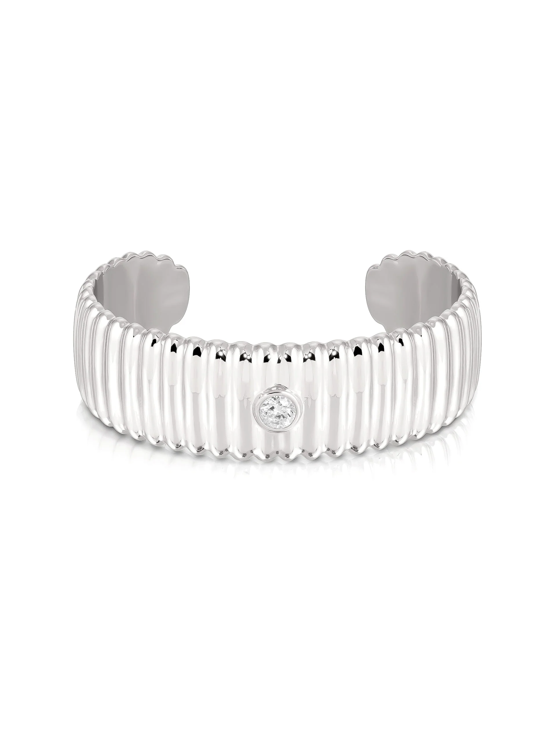 Ribbed Crystal Cuff