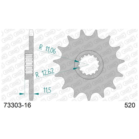 AFAM 520 Premium Steel Chain Kit with Quiet SprocketRef: Aa0261 / Kit107653