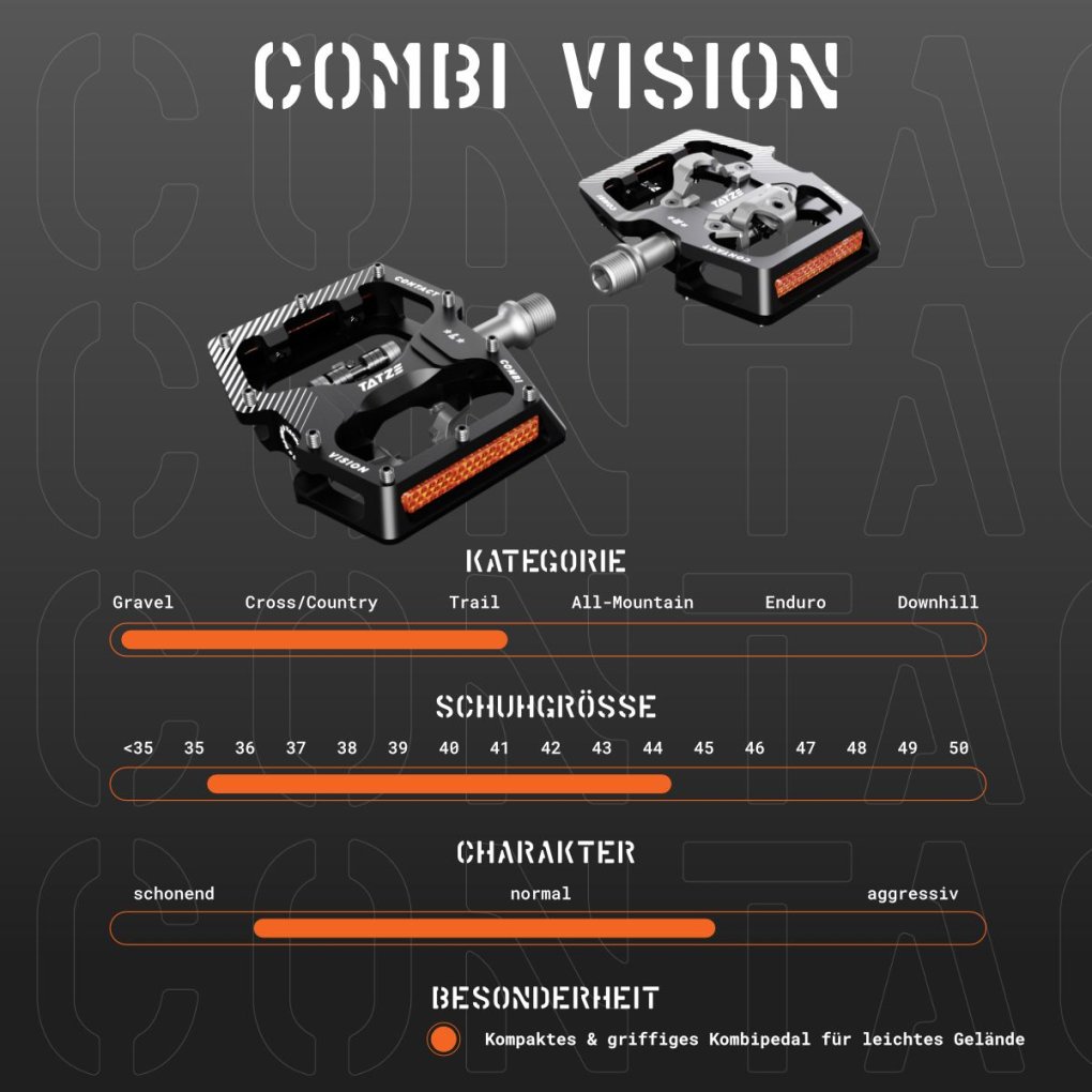 Tatze CONTACT Combi Vision Hybrid Pedals - black