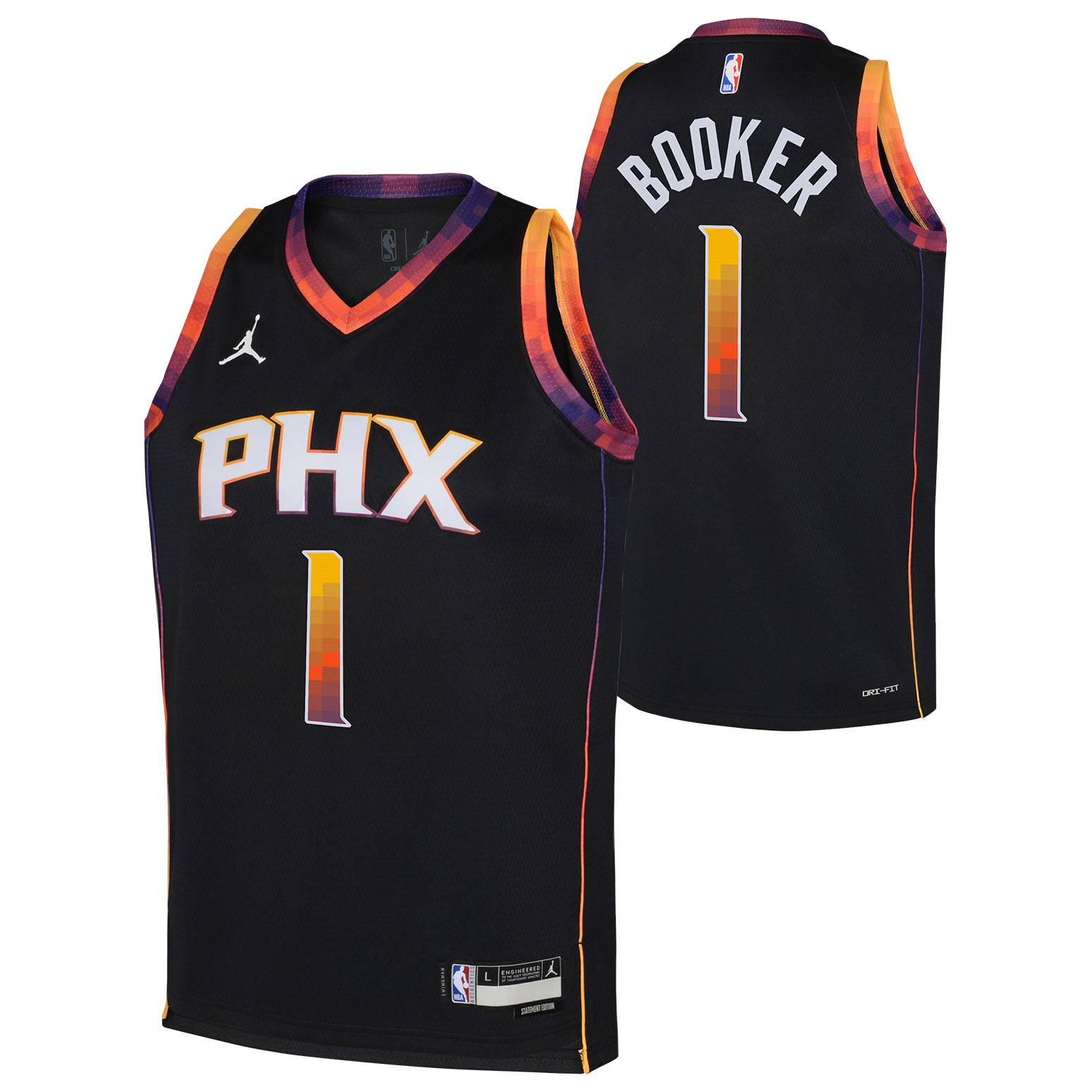 Devin Booker #1 Phoenix Suns Jordan Swingman NBA Jersey Black (YOUTH)