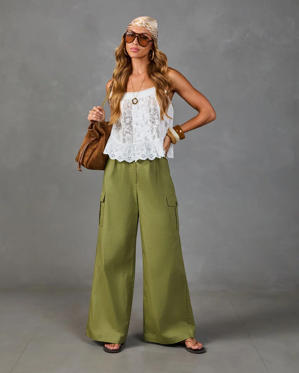Free Roamer Belted Wide Leg Cargo Pants