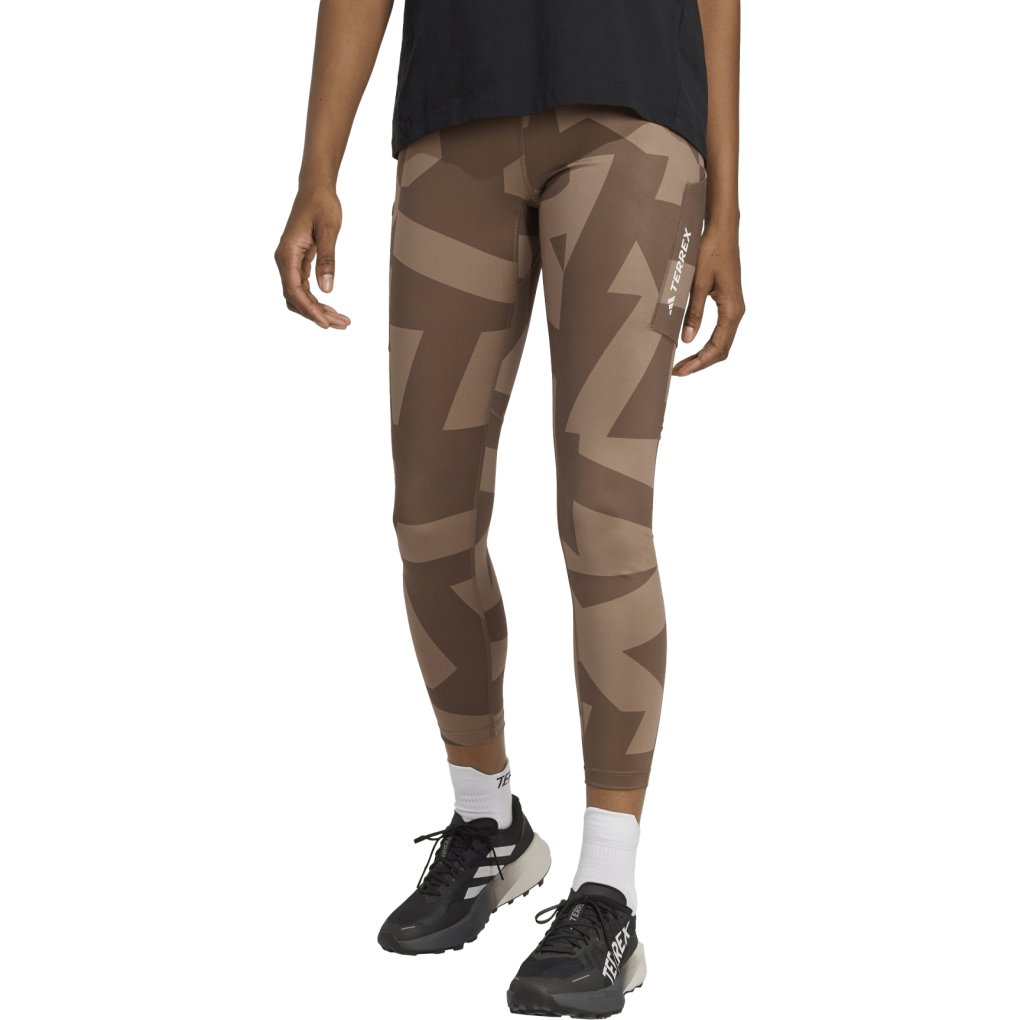 adidas TERREX Multi Printed Leggings Women - trace brown/earth strata JM0426