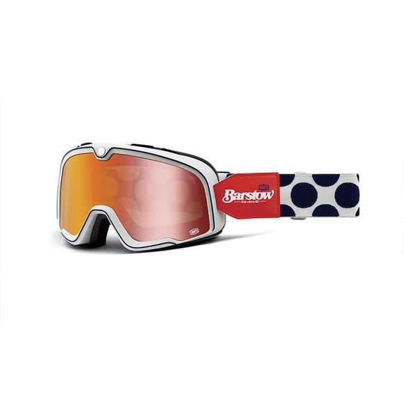 100% BARSTOW - HAYWORTH motorcycle goggles - RED IRIDIUM SCREEN - Black / WhiteRef : CE1024 / 50000-00004
