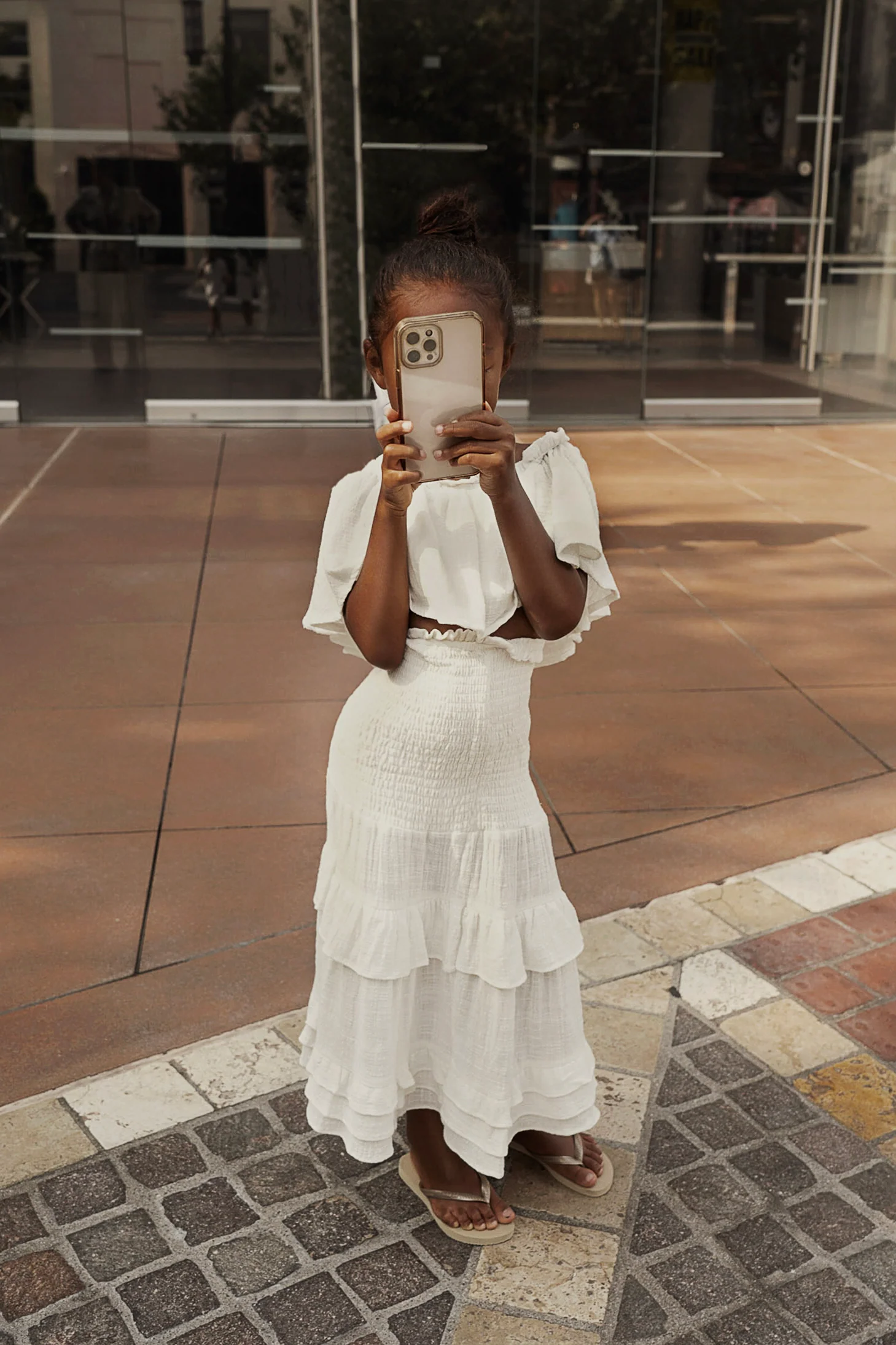 White Emily Ruffled Skirt Set