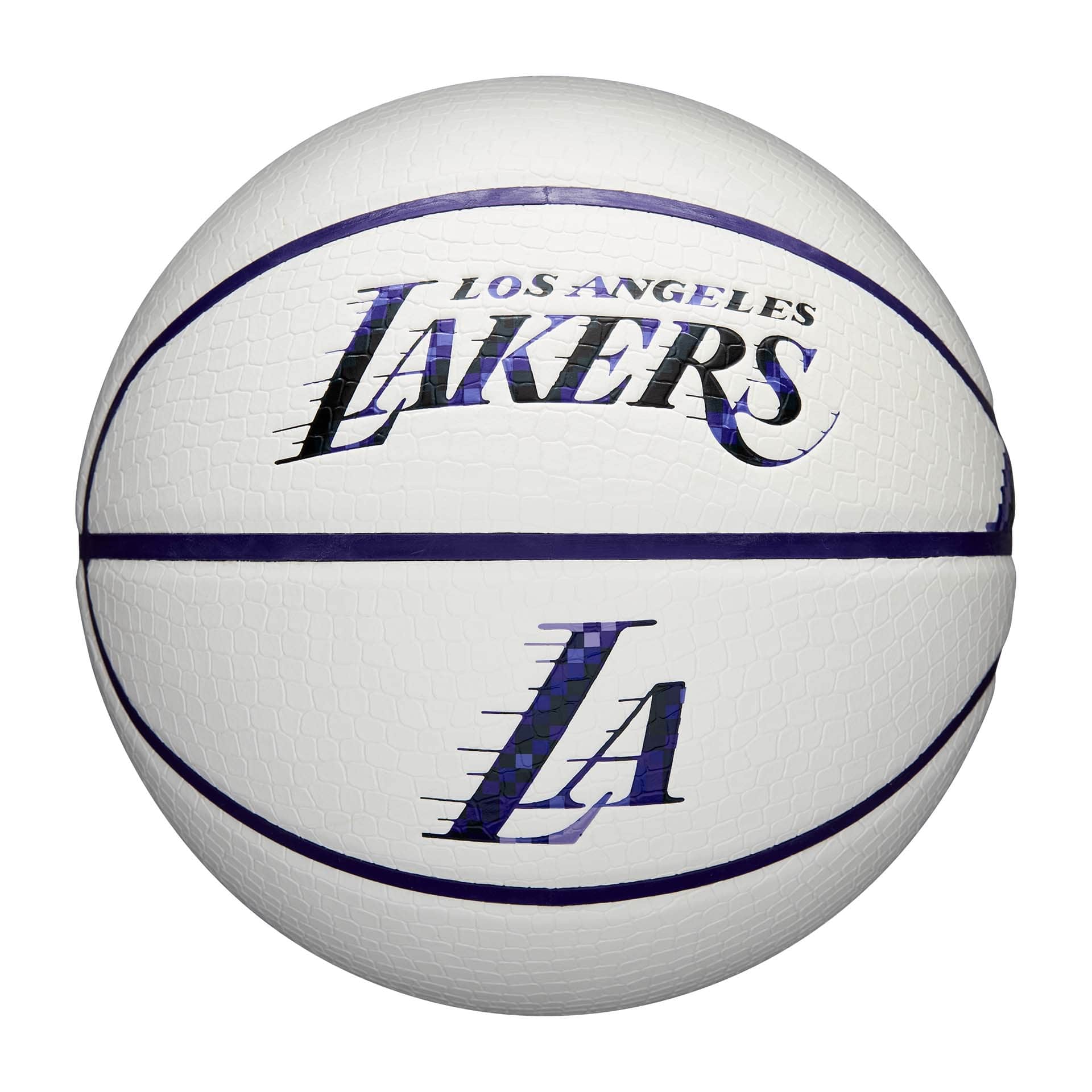 Los Angeles Lakers Pixel NBA Basketball White (Size 7)