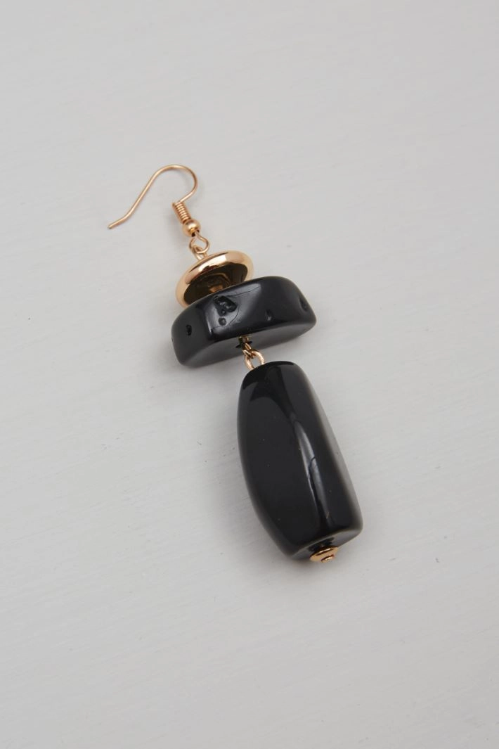 Asymmetrical glass earrings - BLACK