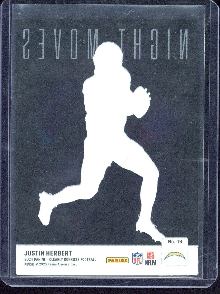 2024 Panini Clearly Donruss Justin Herbert Night Moves