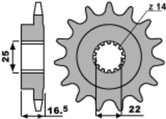 Standard steel PBR box output pinion 2114 - 525Ref: Pbr00665A / 1077570001