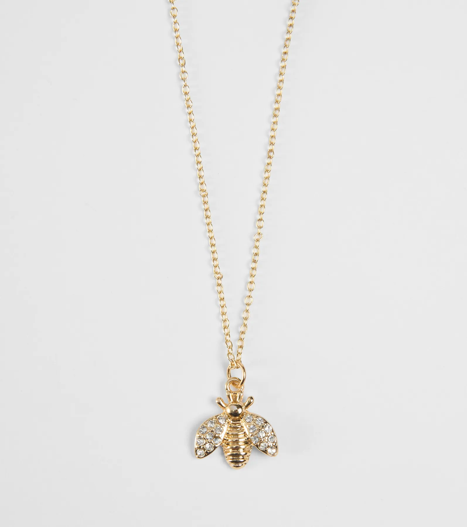 Cute Glamour Rhinestone Bee Charm Necklace