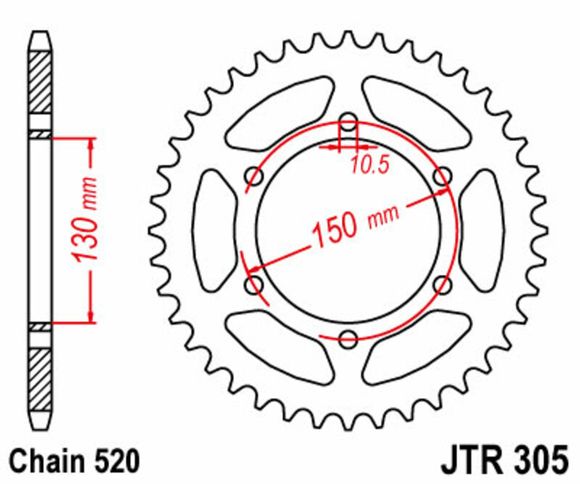 Couronne JT. acier standard 305 - 520Ref : JTC00093A / 1075036001