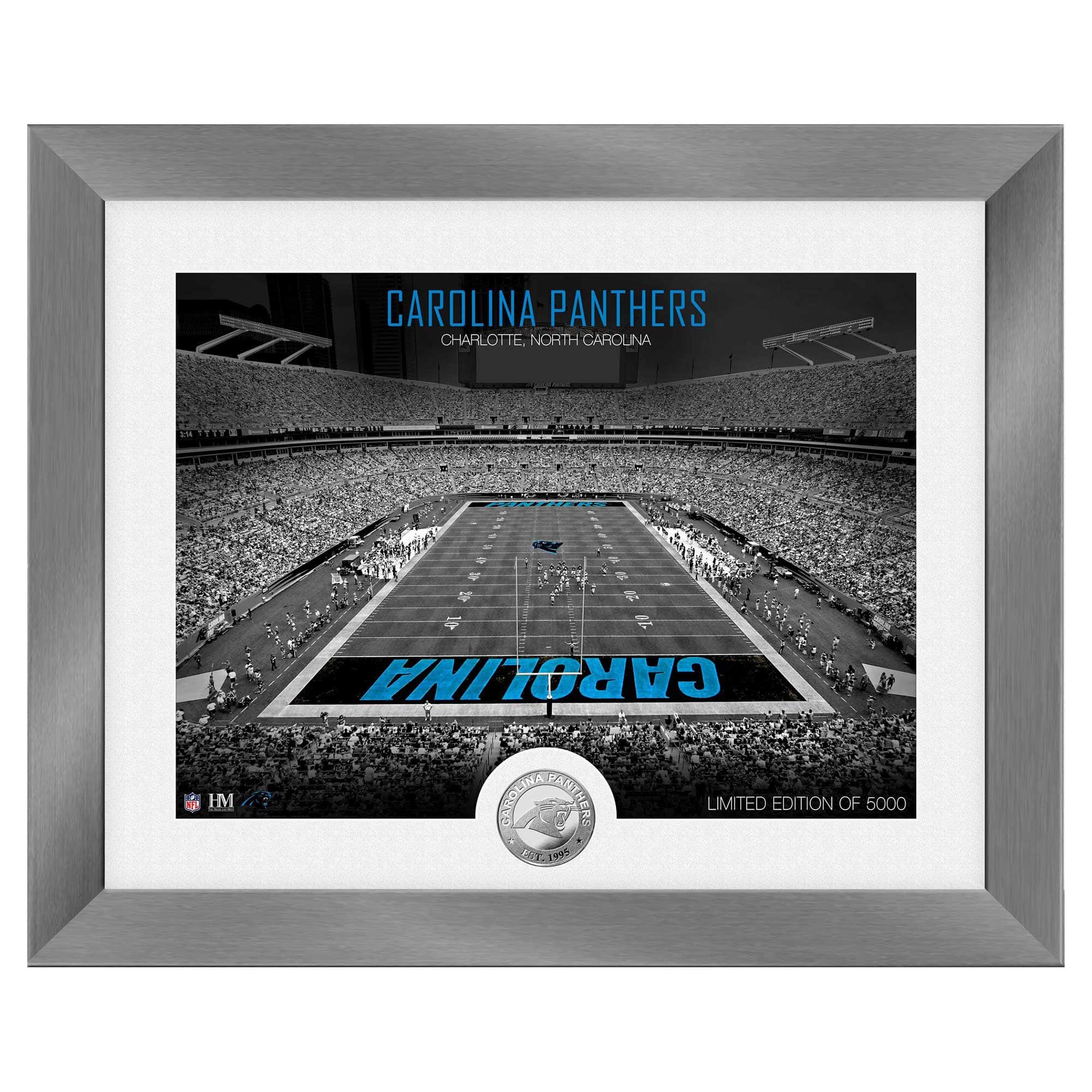 Carolina Panthers Art Deco Stadium Silver Coin Framed NFL Photo