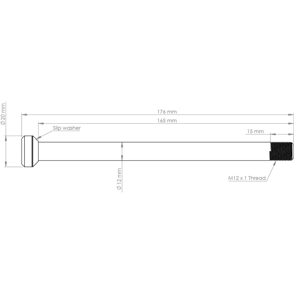 Burgtec Thru Axle - rear | 12x148mm Boost | 175.5mm | for Specialized - burgtec black