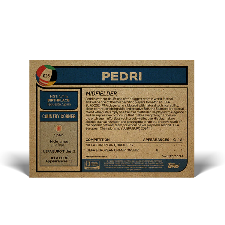Road to UEFA EURO 2024 Living Set Card 25 - Pedri