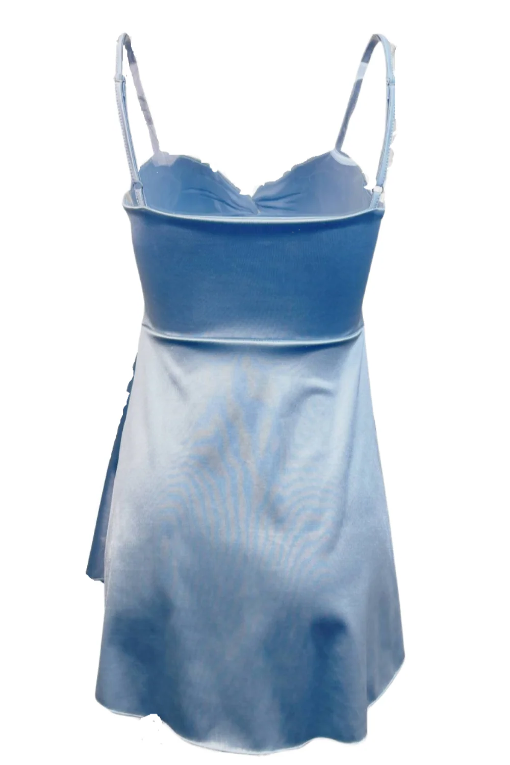 Blue Straps Twist Keyhole A-line Short Dress