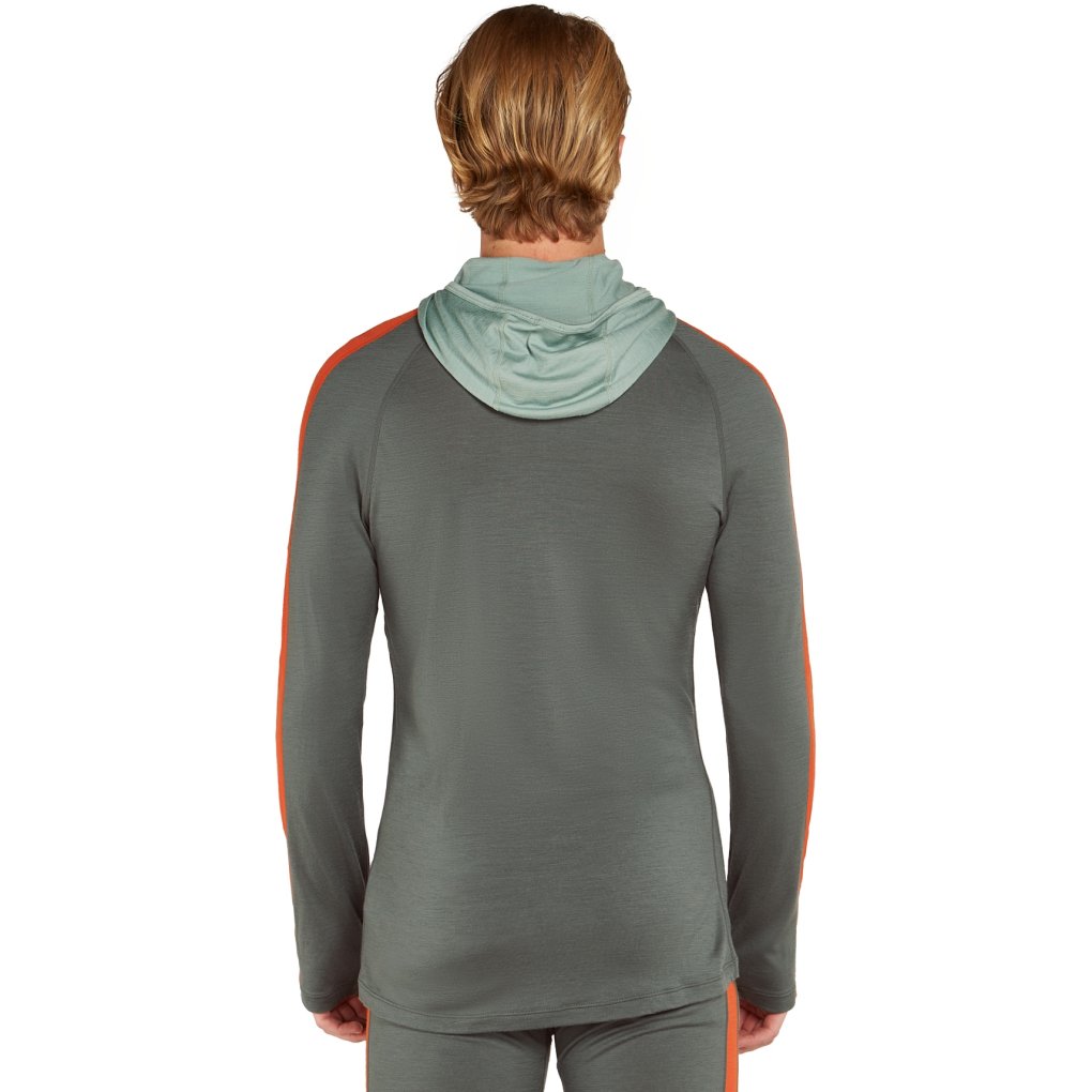 Icebreaker Merino 200 Sonebula Long Sleeve Half Zip Thermal Hood Men - Galaxy/Moss/Blaze