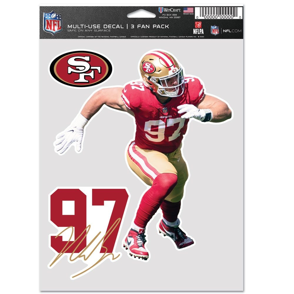 Nick Bosa #97 San Francisco 49ers Player NFL Decals Set (3 Pcs.)