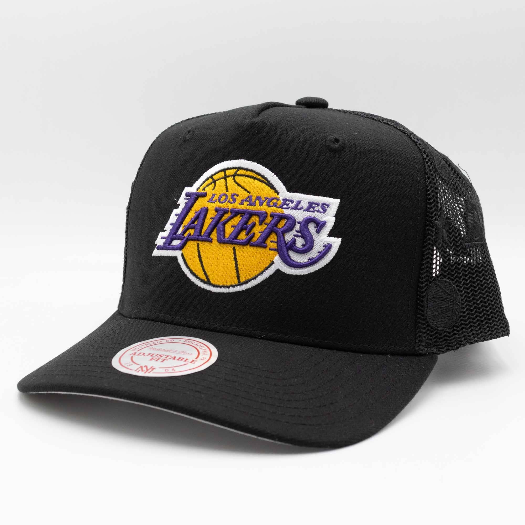 Los Angeles Lakers Mitchell & Ness Monogram NBA Trucker Cap Black
