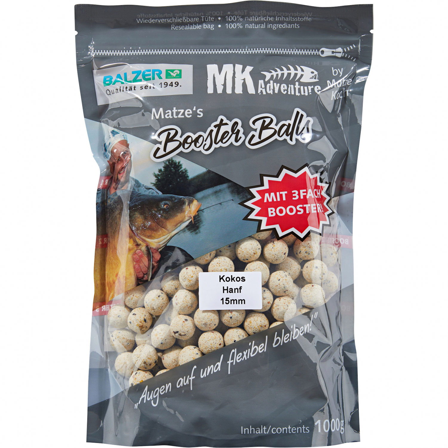 Matze Koch Boilies MK Adventure Booster Balls (Coconut\/Hemp)