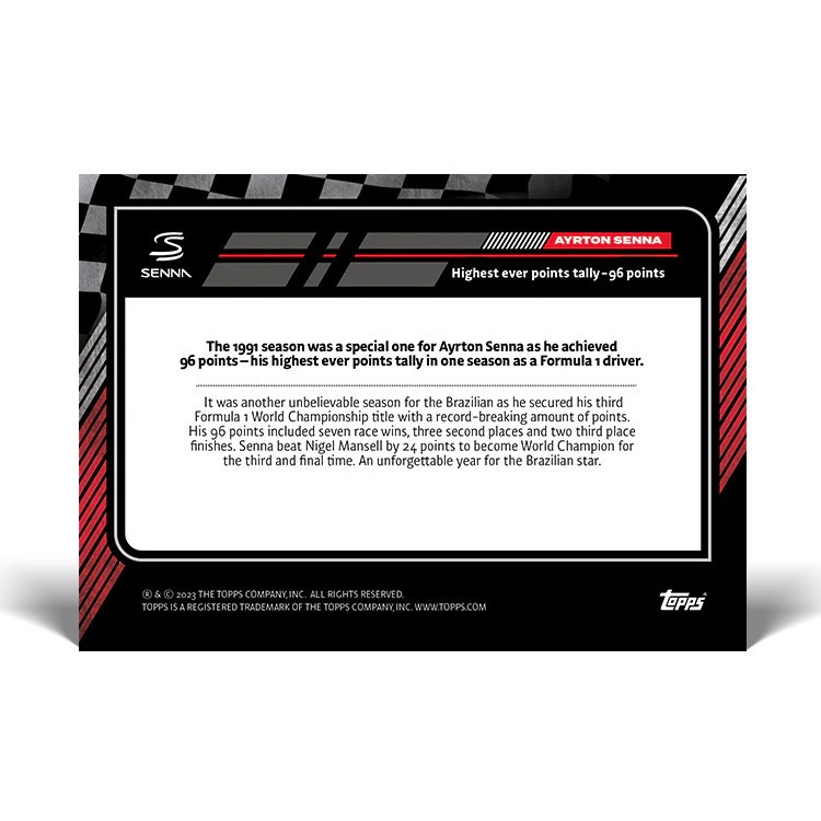 Topps UK - The Story of Senna - Card #39
